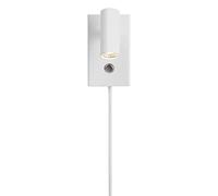Nordlux Omari Vintage White Metal Wall Light - Bedroom, Bedside, Living Room Plug in or Mains LED