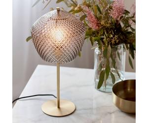 Nordlux Orbiform table lamp, transparent smoky grey