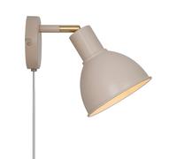 Nordlux Pop Indoor Wall Light/Wall Scones Beige Metal, E27 18W Plug in & Mains Hardwire -Bedroom, Living Room, Kitchen, Office, Bedside or Study. IP20, Class 2 (Double Insulated)