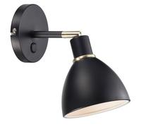 Nordlux Ray Wall Light Black Metal Livingroom E14 Switch Plug in/Mains
