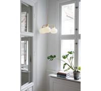 Nordlux Retro Raito Pendant Light White/Brass Glass Max 3 x 25W E27 Dimmable