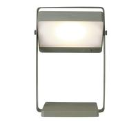 Nordlux Saulio LED table lamp, olive green, IP44, aluminium, USB, rechargeable
