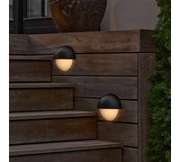 Nordlux Scorpius Round outdoor wall light, black, plastic