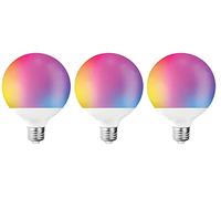 Nordlux Smart E27 G95 LED Light Bulb, RGBWW, Dimmable, 8.5W, 1055 Lumens, Colour Changing, 2200K-6500K, Amazon Alexa and GoogleAssistant (Hub Required), App Control - 3 Pack