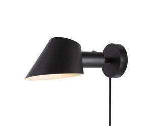 Nordlux Stay Aluminium Wall Light Black,plug In Or Mains