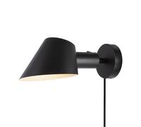 Nordlux Stay Aluminium Wall Light Black,plug In Or Mains