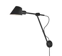 Nordlux Stay Wall Light Black Metal Livingroom E27 Switch Plug in/Mains