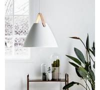 Nordlux Strap Modern Metal Pendant Light Brown & Black Strap White, Mains