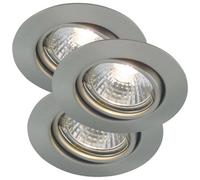 Nordlux Triton 3-Kit | Downlight | Brushed steel - Silver - Metal - 1