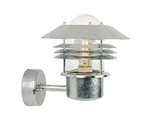 Nordlux Veje Industrial Silver Galvanized Steel Wall Light - Garden, Patio, Entrance Mains