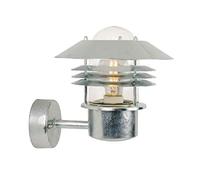 Nordlux Veje Outdoor Wall Light Silver Galvanized Steel E27 Coastal/Marine Safe - Garden, Patio, Entrance Mains Powered, IP54