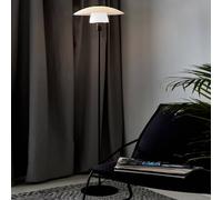 Nordlux Verona floor lamp, black frame, opal lampshade