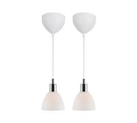 Nordlux Vintage Indoor Pendant Light Silver Glass E14 2 Pack - Mains Powered, IP20 Nordlux Silver