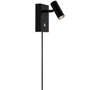 Nordlux Vintage Indoor Wall Light Black Metal Intergrated LED On-Fixture Switch - Plug In or Mains Powered, IP20 Nordlux Black