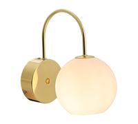 Nordlux Franca Indoor Wall Light Brass Metal E14 Touch Switch - Bedroom, Bedside, Living Room Plug in or Mains Powered, IP20