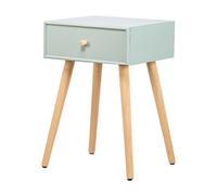 Nordlys 1-Door Mint Green Beech Wood Nightstand Sea Side Style Bedroom