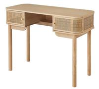 Nordlys 2-Door Wood And Rattan Desk Classic Style Bedroom