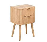 Nordlys 2-Drawer Natural Solid Wood Nightstand Classic Style Bedroom
