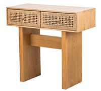 Nordlys 2-Drawer Wood And Rope Console Table Exotic Boho Living Room