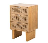 Nordlys 3-Drawer Wooden And Natural Rattan Dresser Exotic Boho Bedroom
