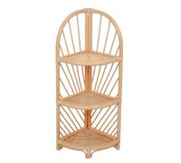 Nordlys 3-Tier Natural Rattan Corner Shelf Modern Design Style Living Room