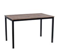 Nordlys 4-Person Metal And Gray Wood Dining Table Industrial Style Dining Room