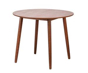 Nordlys 4-Person Walnut Finish Solid Wood Dining Table Classic Style Dining Room