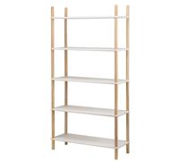 Nordlys 6-Tier White Pine Bookshelf Modern Design Style Living Room