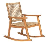 Nordlys Acacia Wood And Rope Rocking Chair Exotic Boho Outdoor