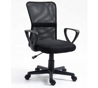Nordlys Adjustable Black Fabric Office Chair With Mesh Back Vintage Style Bedroom
