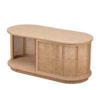 Nordlys Ash Wood And Rattan Coffee Table Classic Style Living Room