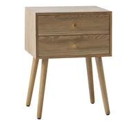 Nordlys Bedside Table 2 Drawers Natural Wood in Brown Nordlys Brown