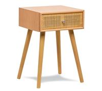 Nordlys Bedside Table Night Stand Scandinavian Wooden Drawer in Brown Nordlys Brown