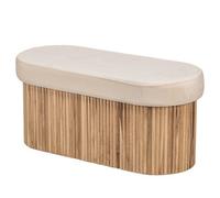 Nordlys Beige Velvet Storage Bench Modern Design Style Entryway
