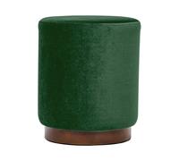 Nordlys Brown Wooden Base Living Room Pouf in Green Nordlys Green
