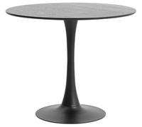 Nordlys Dining Table for 4 People Round Wood Metal Base in Black Nordlys Black