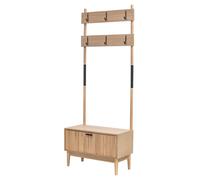 Nordlys Entryway Coat Rack Wood & Metal Coat Rack in Brown Nordlys Brown