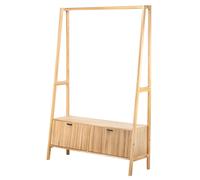 Nordlys Entryway Solid Wood Coat Rack in Light Brown Nordlys Light Brown