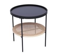 Nordlys Etal Side Table With Rattan Storage Modern Design Style Living Room
