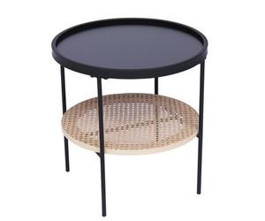 Nordlys Etal Side Table With Rattan Storage Modern Design Style Living Room