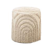 Nordlys Fabric Patterned Ottoman in Beige Nordlys Beige