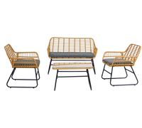 Nordlys Garden Lounge Set in Rattan & Metal in Grey Nordlys Grey