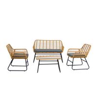 Nordlys Garden Set In Rattan And Metal Gray Exotic Boho Outdoor