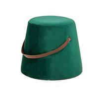 Nordlys Green Velvet With Rope Pouf Vintage Style Living Room