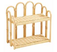 Nordlys Hanging 2-Tier Natural Rattan Storage Shelf in Brown Nordlys Brown