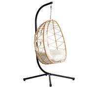 Nordlys Hanging Rattan & Metal Armchair in Brown Nordlys Brown