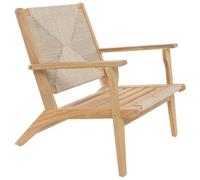 Nordlys Indoor Outdoor Armchair In Solid Acacia And Brown Acacia Rope Exotic Boho Outdoor