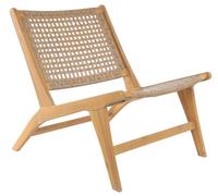 Nordlys Indoor Outdoor Armchair in Solid Acacia Wood & Rope in Brown Nordlys Brown