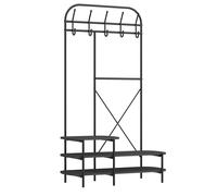 Nordlys Industrial Entryway Wardrobe Coat Rack in Black Nordlys Black