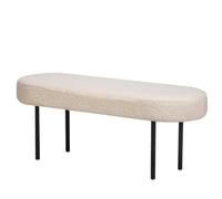 Nordlys Metal And White Bouclé Bench Modern Design Style Entryway